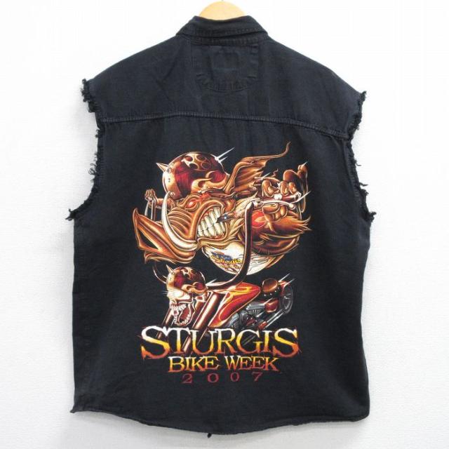 古着 ノースリーブ シャツ メンズ 00年代 00s スタージス 大きいサイズ 