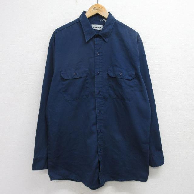 古着 ローバックス 長袖 ワーク シャツ メンズ 90年代 90s 大きいサイズ