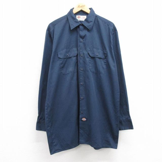 古着 ディッキーズ Dickies 長袖 ワーク シャツ メンズ 00年代 00