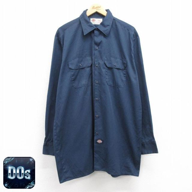 古着 ディッキーズ Dickies 長袖 ワーク シャツ メンズ 00年代 00