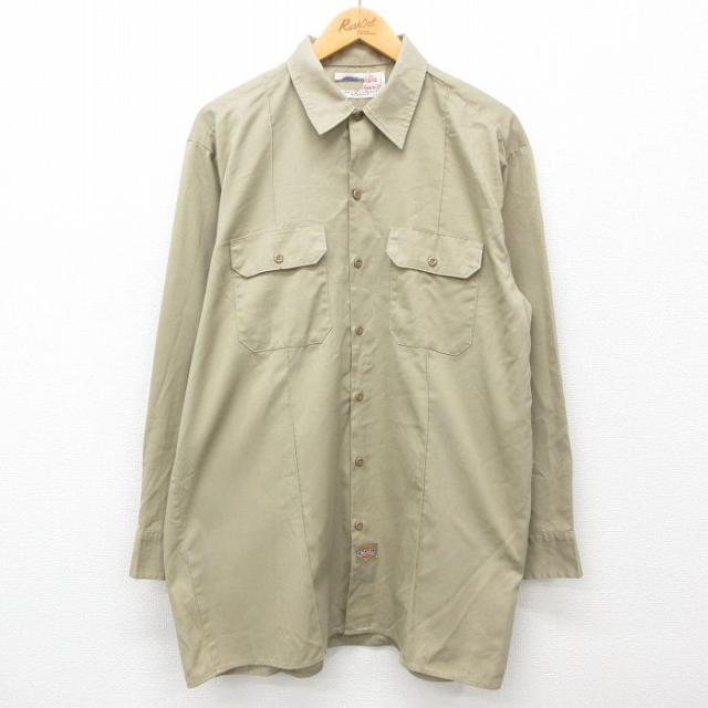 古着 ディッキーズ Dickies 長袖 ワーク シャツ メンズ 00年代 00