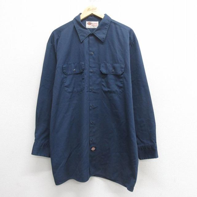 古着 ディッキーズ Dickies 長袖 ワーク シャツ メンズ 00年代 00