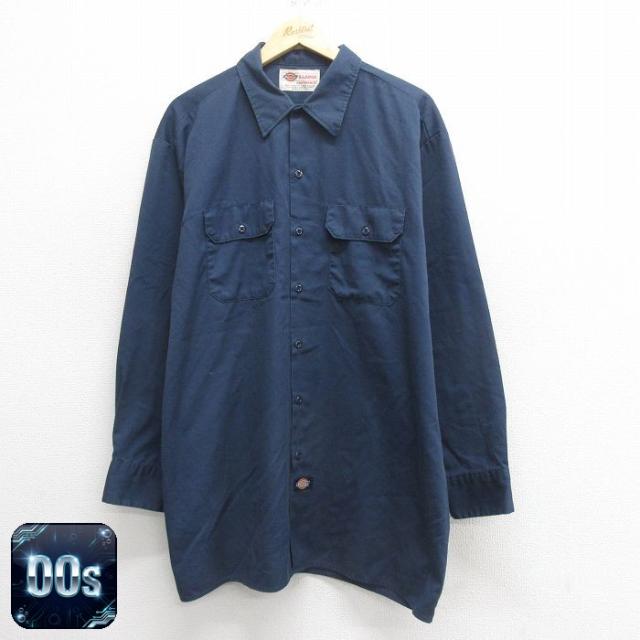 古着 ディッキーズ Dickies 長袖 ワーク シャツ メンズ 00年代 00