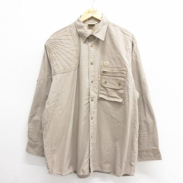 古着 長袖 ハンティング シャツ メンズ 90年代 90s 大きいサイズ ロング