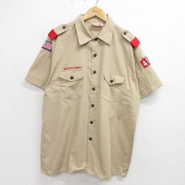 古着 半袖 ボーイスカウト シャツ メンズ 90年代 90s ワッペン USA製