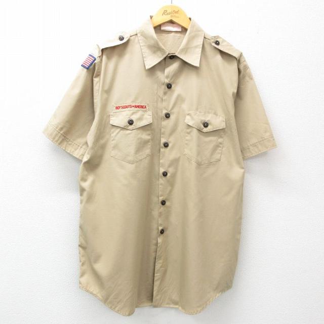 古着 半袖 ボーイスカウト シャツ メンズ 90年代 90s ロング丈 USA製