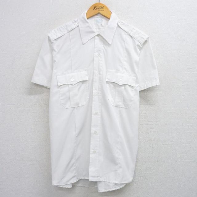 古着 半袖 ワーク シャツ メンズ 90年代 90s USA製 白 ホワイト X