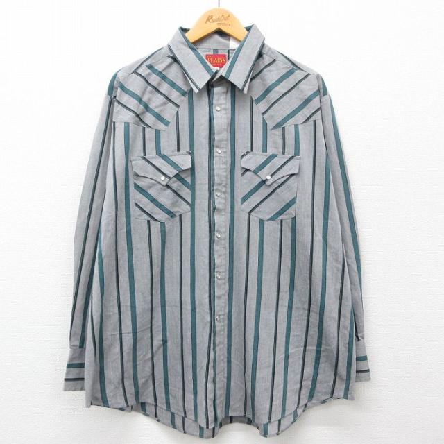 古着 ELY 長袖 ウエスタン シャツ メンズ 00年代 00s 大きいサイズ 