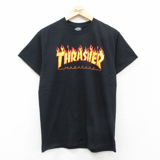 古着 スラッシャー 半袖 Tシャツ メンズ コットン クルーネック 黒 ブラック