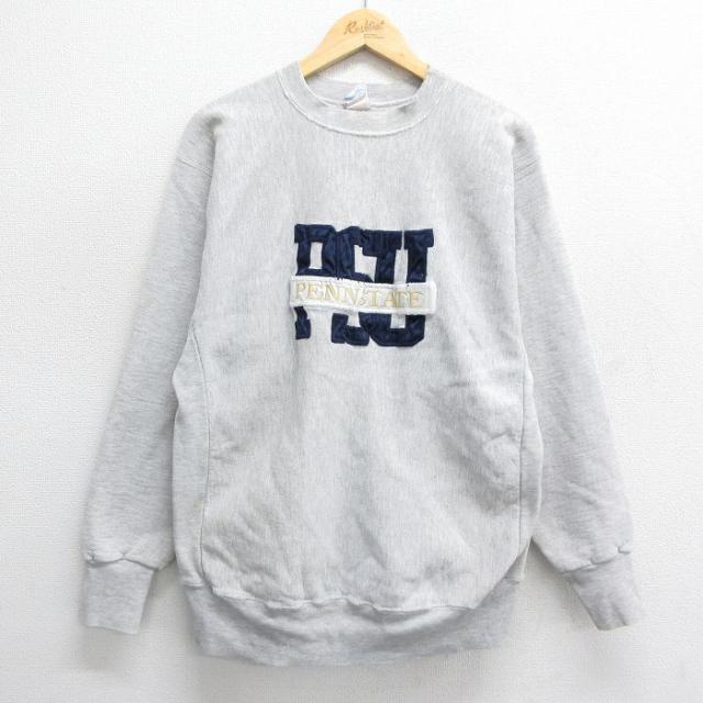 古着 長袖 スウェット メンズ 00年代 00s ペンシルベニア 刺繍 ボロ ク