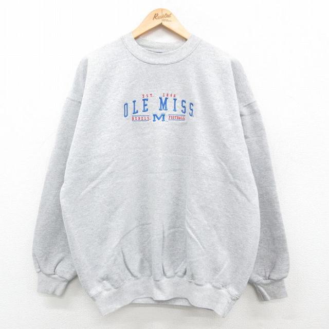 古着 長袖 スウェット メンズ 00年代 00s フットボール OLE MISS