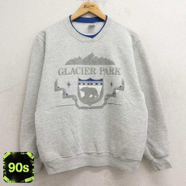 古着 ジャージーズ 長袖 スウェット メンズ 90年代 90s クマ グレイシャ