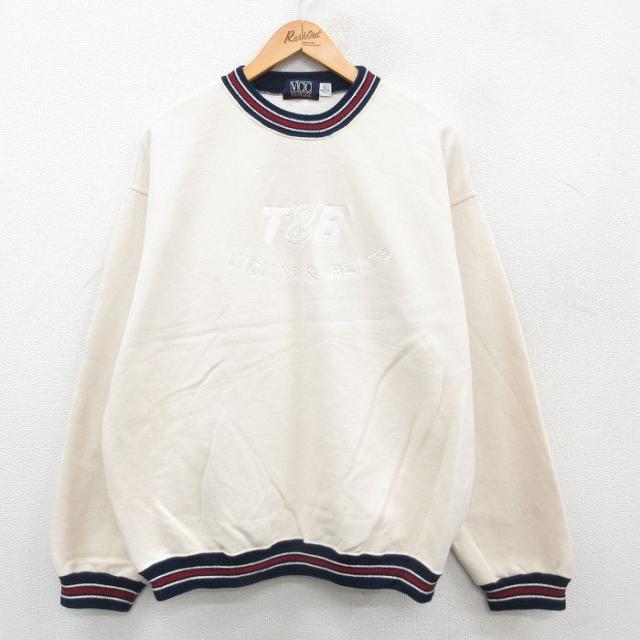 古着 長袖 スウェット メンズ 90年代 90s THOMAS&BETTS 刺繍