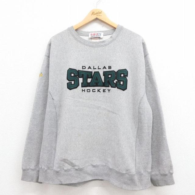 古着 長袖 スウェット メンズ 90年代 90s ダラススターズ 大きいサイズ