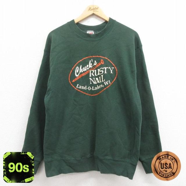 古着 フルーツオブザルーム 長袖 スウェット メンズ 90年代 90s RUST