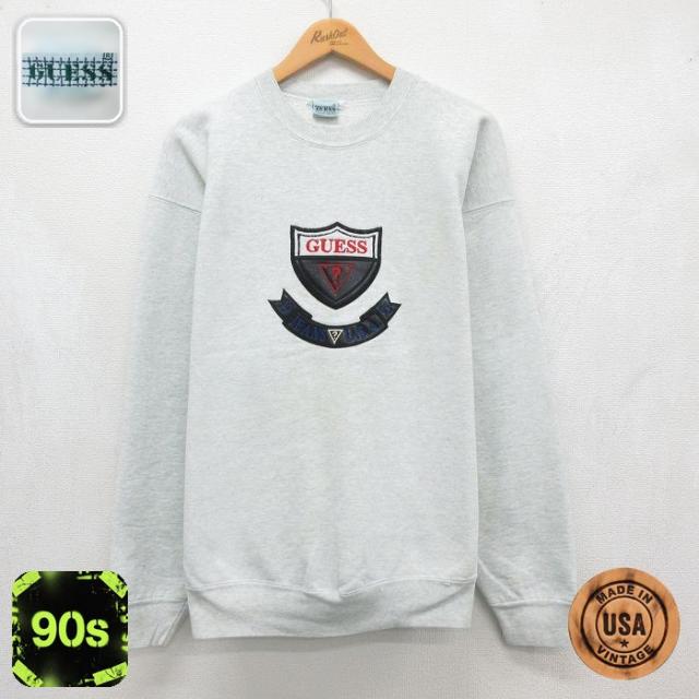 古着 ゲス GUESS 長袖 スウェット メンズ 90年代 90s ビッグロゴ