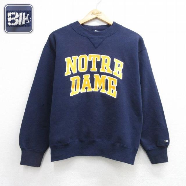 古着 長袖 スウェット メンズ NOTREDAM クルーネック ネイビー 26a
