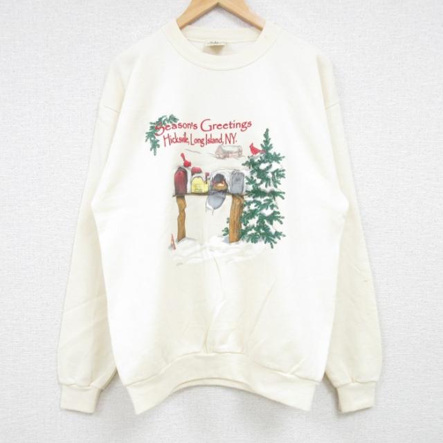 古着 長袖 スウェット メンズ 90年代 90s クリスマス クルーネック US