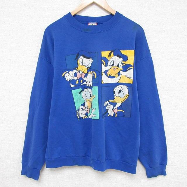 古着 長袖 スウェット メンズ 90年代 90s ディズニー DISNEY ドナ