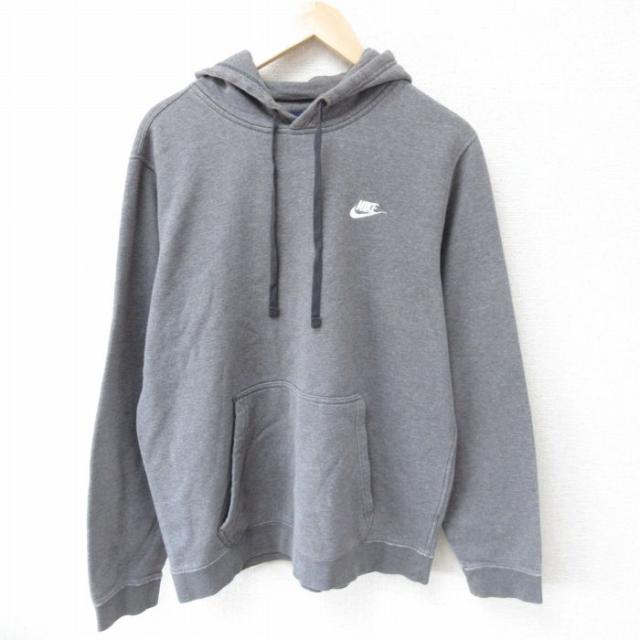 古着 ナイキ NIKE 長袖 スウェット パーカー メンズ ワンポイントロゴ グ