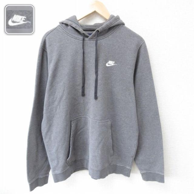古着 ナイキ NIKE 長袖 スウェット パーカー メンズ ワンポイントロゴ グ
