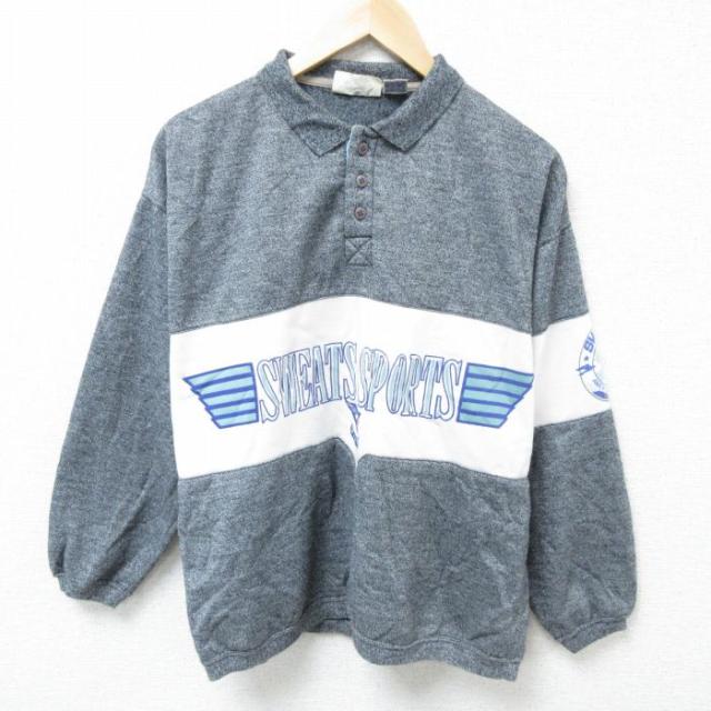 古着 長袖 スウェット メンズ 90年代 90s ウイングフット スポーツ ツー