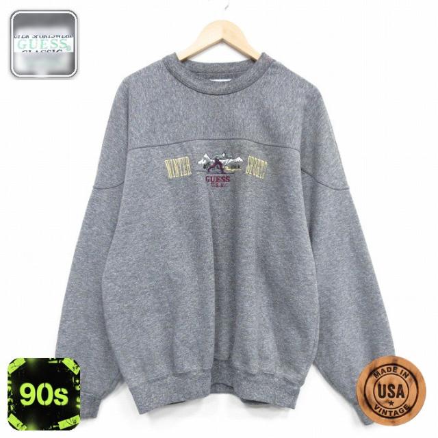 古着 ゲス GUESS 長袖 ブランド スウェット メンズ 90年代 90s ス