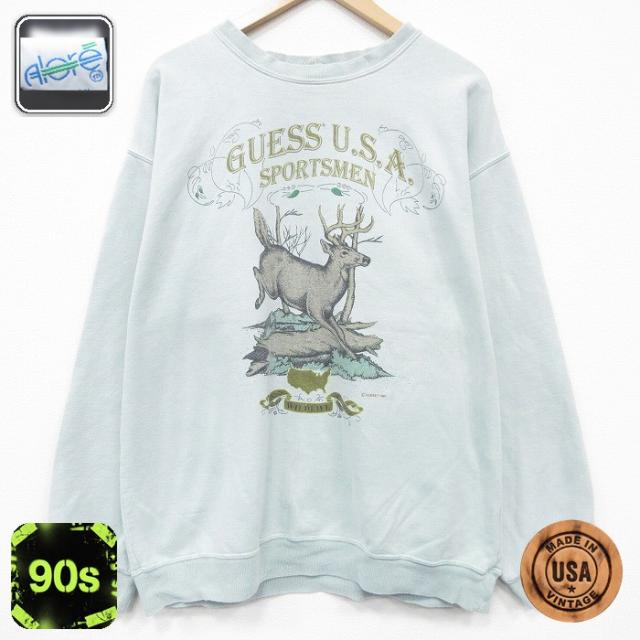 古着 ゲス GUESS 長袖 ブランド スウェット メンズ 90年代 90s シ
