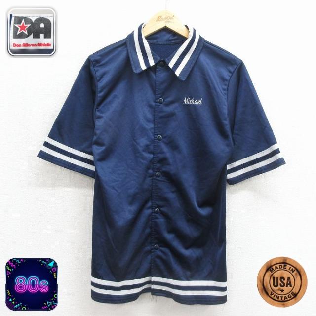 古着 半袖 トップス メンズ 80年代 80s USA製 ネイビー 26jun2