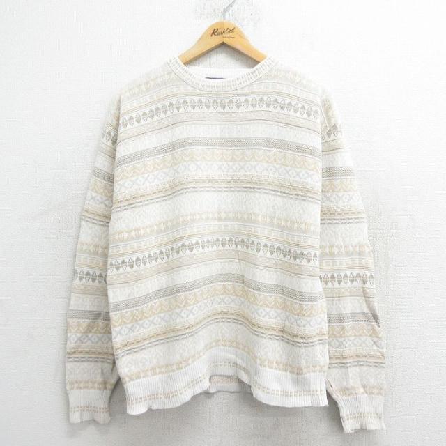 古着 長袖 セーター メンズ 90年代 90s フェアアイル クルーネック US