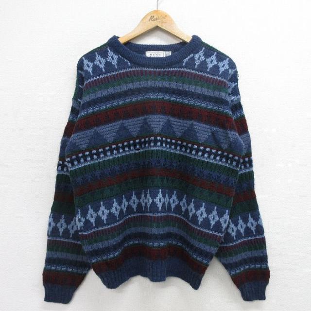 古着 シアーズ 長袖 セーター メンズ 90年代 90s アクリル クルーネック