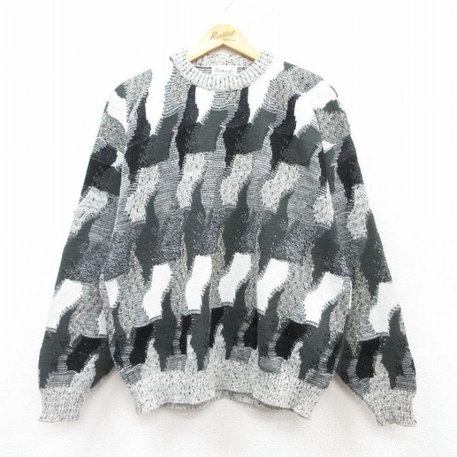 古着 長袖 セーター メンズ 90年代 90s アクリル クルーネック USA製