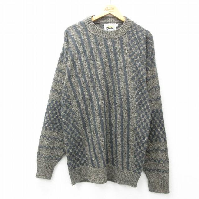 古着 ルティグレ 長袖 セーター メンズ 80年代 80s ロング丈 アクリル 