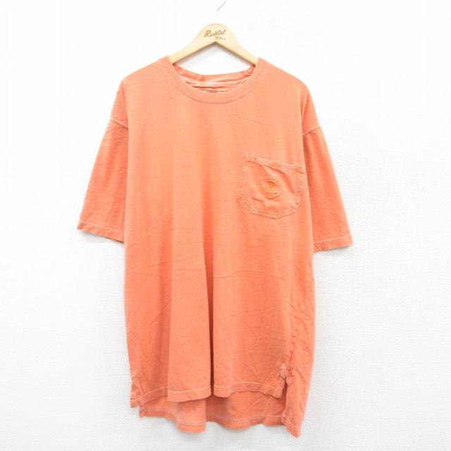 古着 半袖 Tシャツ メンズ イカリ 大きいサイズ コットン クルーネック オレ