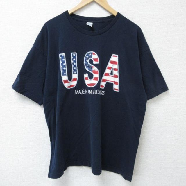 古着 半袖 Tシャツ メンズ USAロゴ 大きいサイズ コットン クルーネック
