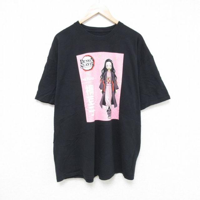 古着 半袖 Tシャツ メンズ アニメ 鬼滅の刃 禰豆子 大きいサイズ コットン