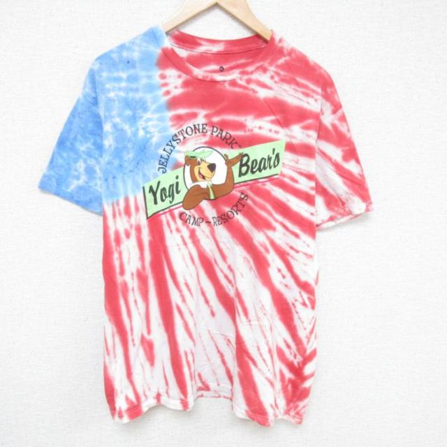 古着 半袖 Tシャツ メンズ ヨギベア 大きいサイズ コットン クルーネック 赤