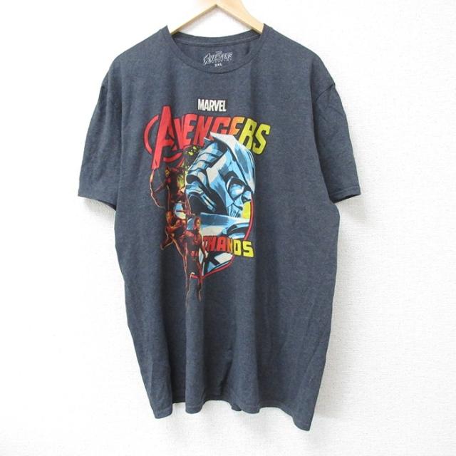 古着 半袖 Tシャツ メンズ マーベル サノス 大きいサイズ クルーネック 濃グ