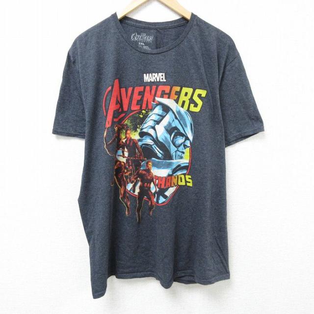 古着 半袖 Tシャツ メンズ マーベル サノス 大きいサイズ クルーネック 濃グ