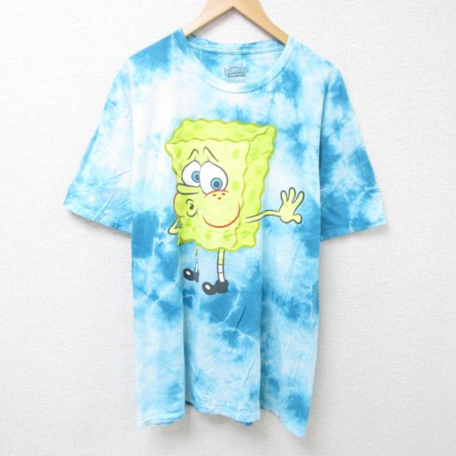 古着 半袖 Tシャツ メンズ アニメ ニコロデン スポンジボブ 大きいサイズ コ