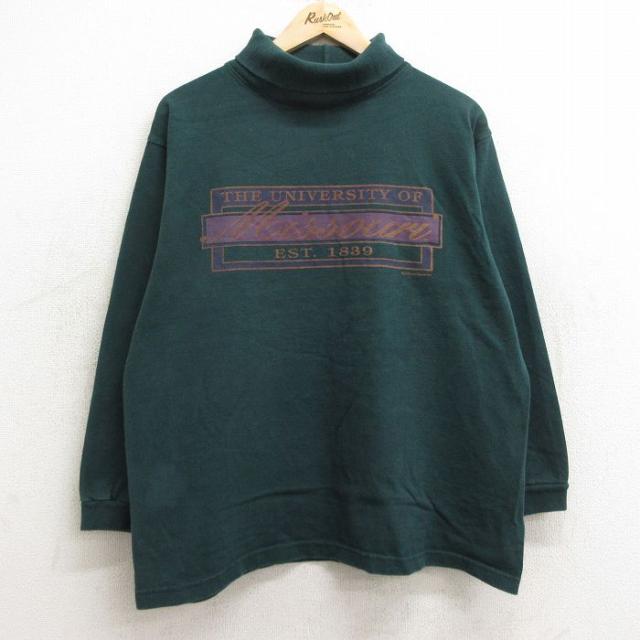古着 長袖 ビンテージ Tシャツ メンズ 90年代 90s ミズーリ 大学 ハイ