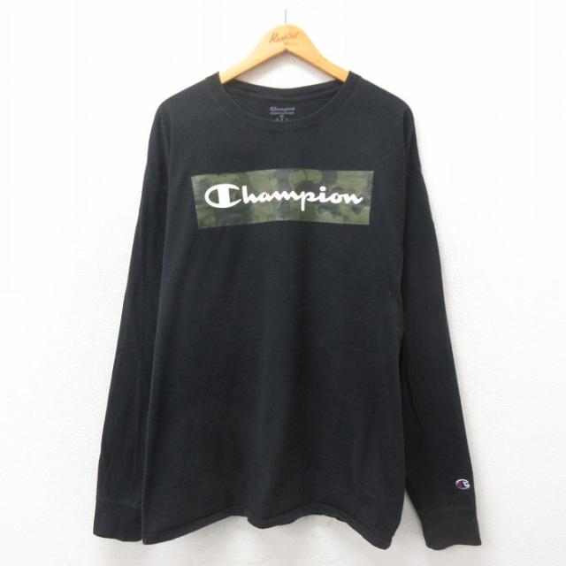古着 チャンピオン Champion 長袖 Tシャツ メンズ ビッグロゴ 大きい