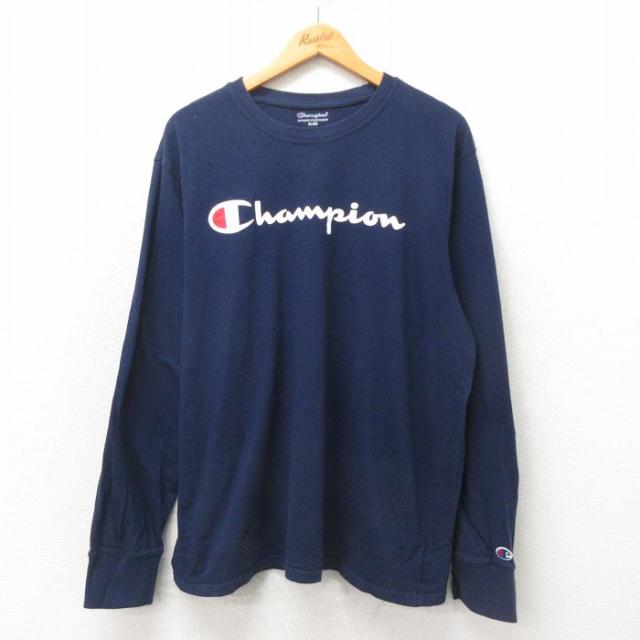 古着 チャンピオン Champion 長袖 Tシャツ メンズ ビッグロゴ 大きい