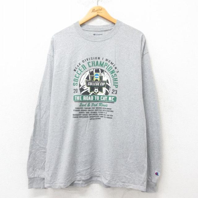 古着 チャンピオン Champion 長袖 Tシャツ メンズ サッカー クルーネ