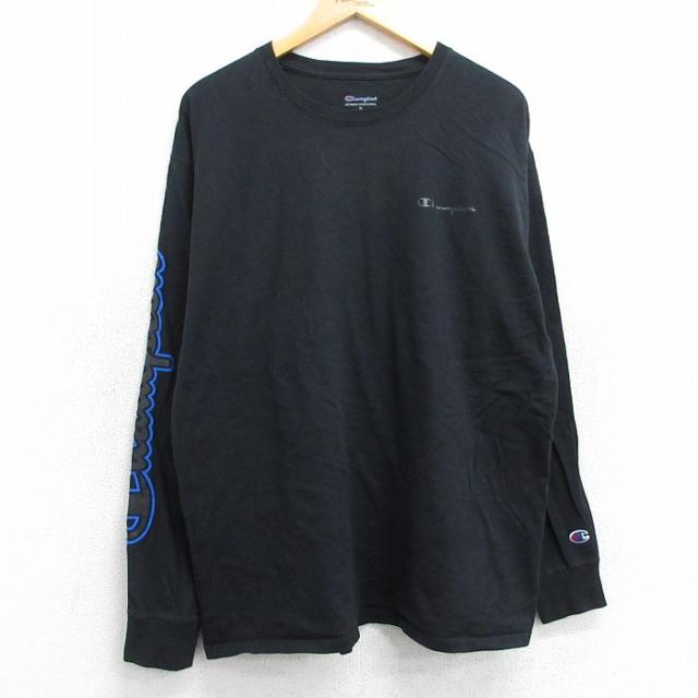 古着 チャンピオン champion 長袖 Tシャツ メンズ ビッグロゴ コット