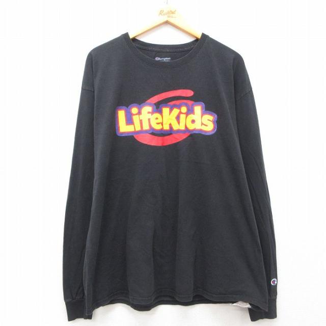 古着 チャンピオン champion 長袖 Tシャツ メンズ Life Kids