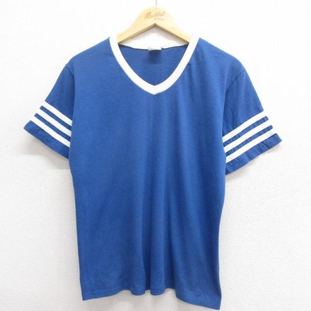 古着 半袖 ビンテージ Tシャツ メンズ 80年代 80s 無地 USA製 青