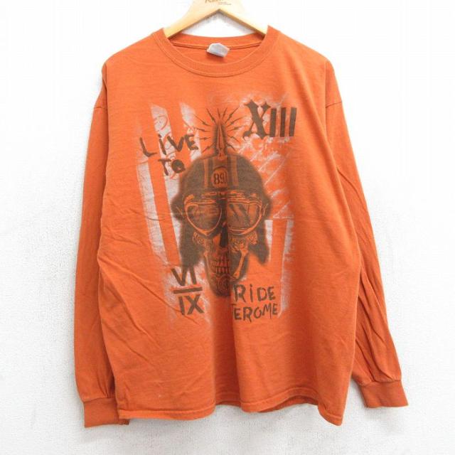 古着 長袖 ビンテージ Tシャツ メンズ 00年代 00s スカル 大きいサイズ