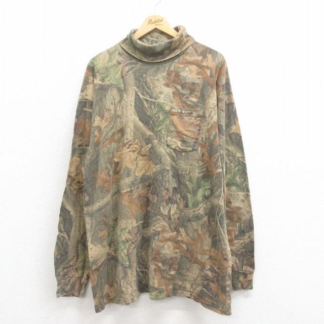 古着 長袖 ビンテージ Tシャツ メンズ 90年代 90s 木葉 胸ポケット付き