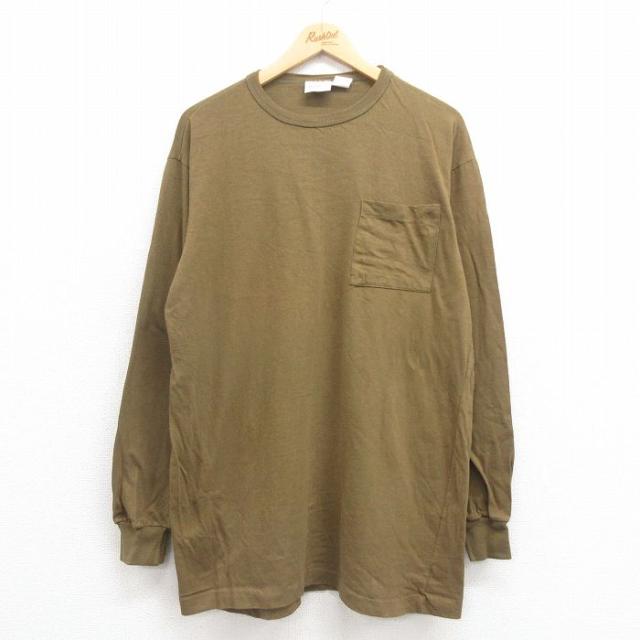 古着 長袖 ビンテージ Tシャツ メンズ 90年代 90s 無地 胸ポケット付き